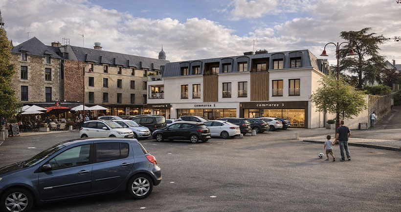 Réhabilitation d'un hangar en logement et locaux commerciaux